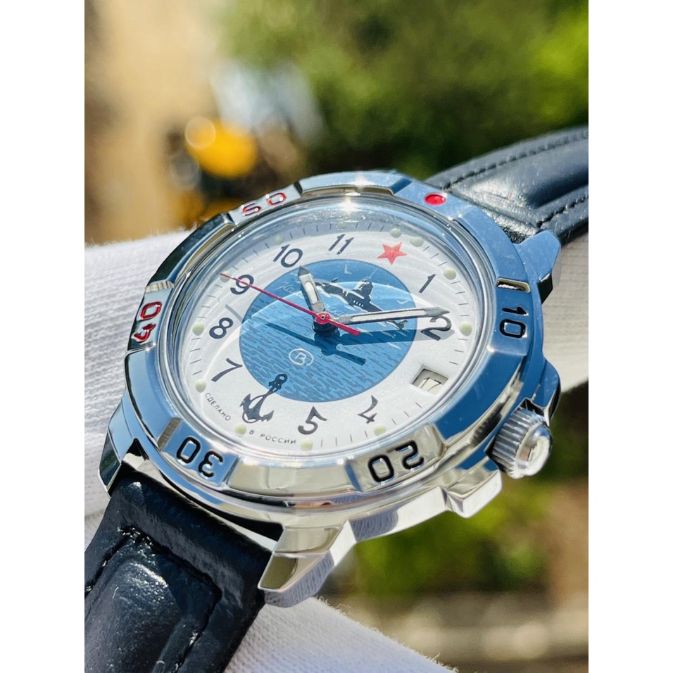 Đồng hồ Nga Vostok Komandirskie 431055. Đồng hồ nam Vostok máy cơ lên giây, size mặt 40, size dây 18. chống nước 3 atm