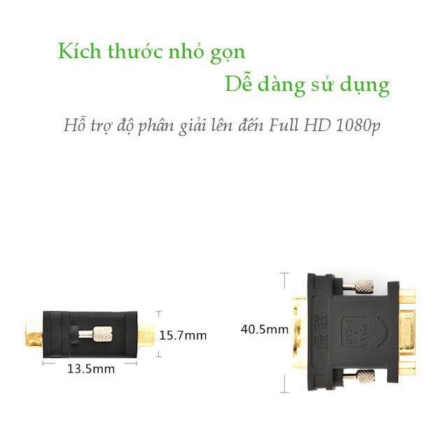 Đầu chuyển đổi DVI 24+5 đực sang VGA  cái UGREEN 20122 PKCNH
