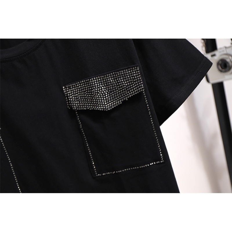 áo thun đen big size 2 túi nắp kim sa size lớn 95-115kg