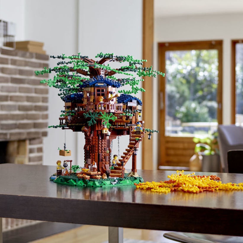 Four Seasons Tree House Building Blossom Cherry Blossom Manor Villa Forest Cabin Street View Khối xây dựng lắp ráp Đồ chơi