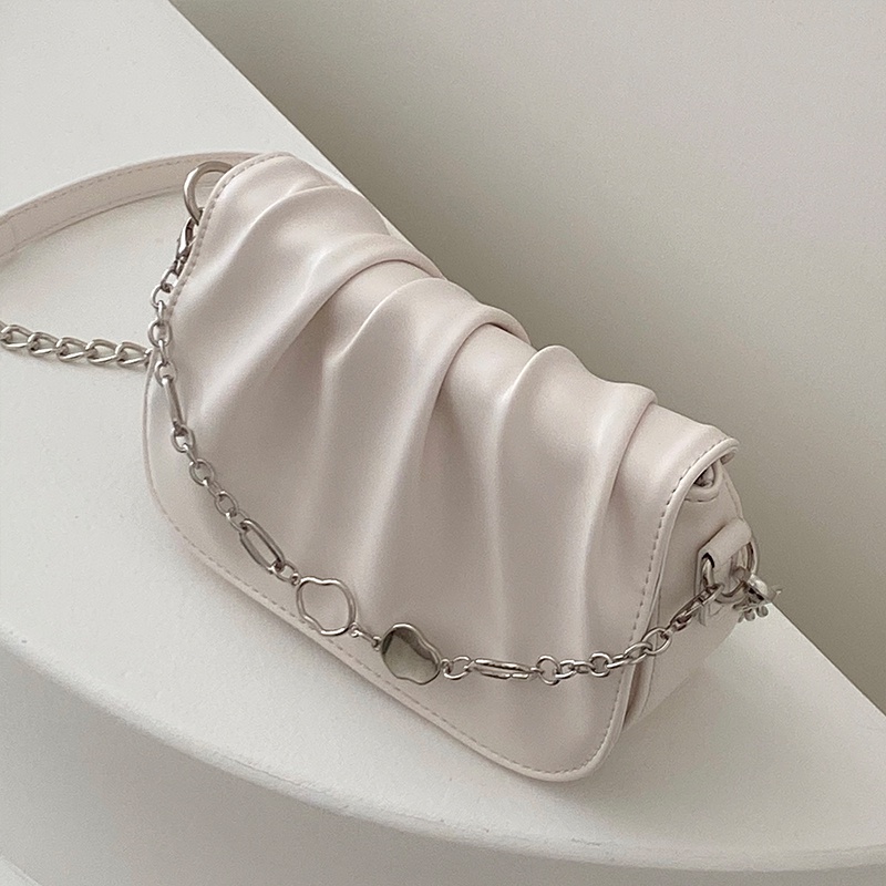 Túi đeo chéo IELGY hình đám mây phối dây xích thời trang cho nữ màu trắng / đen thích hợp dạo phố