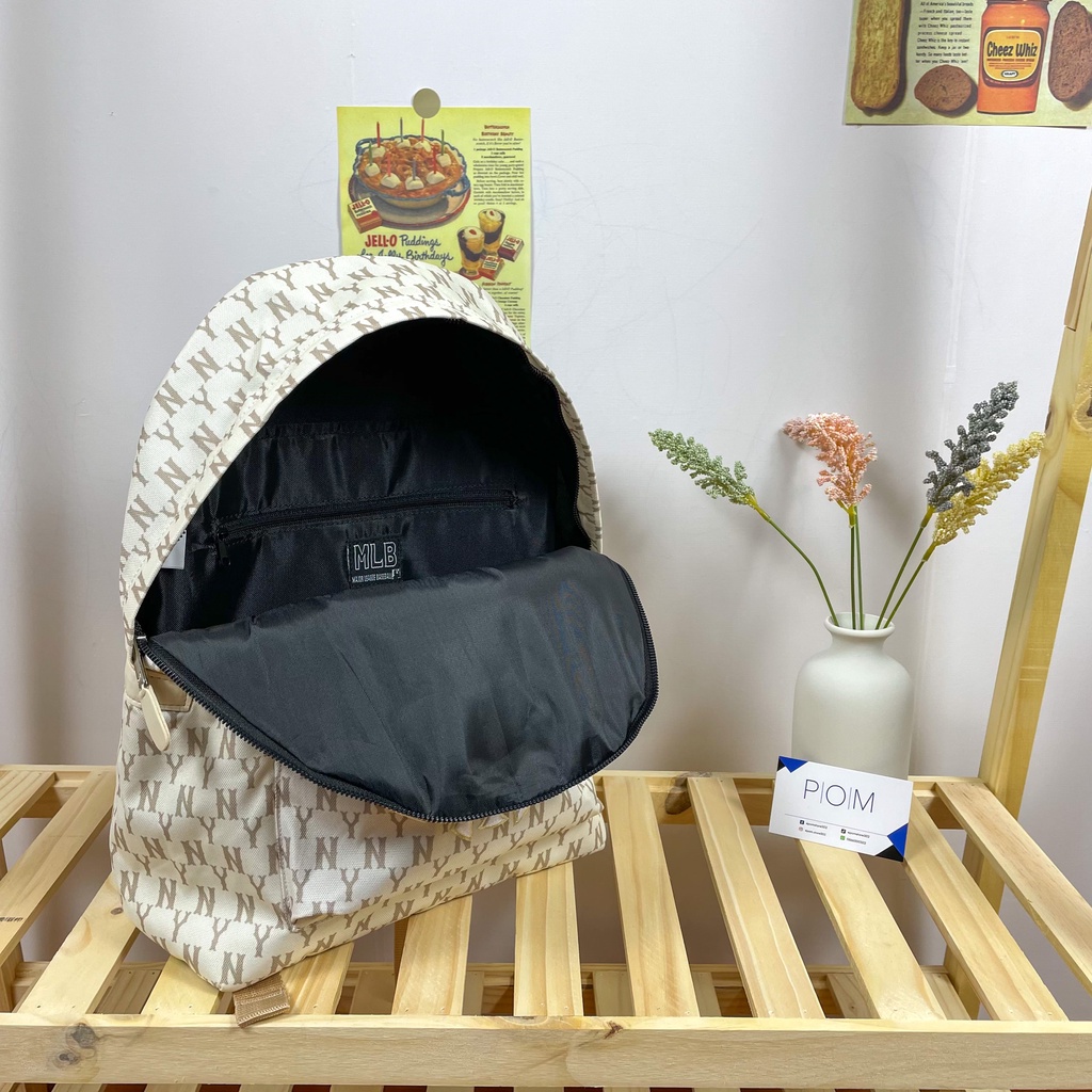 Balo unisex cặp đi học đi chơi nam nữ balo NY Monogram Be - Pom Store
