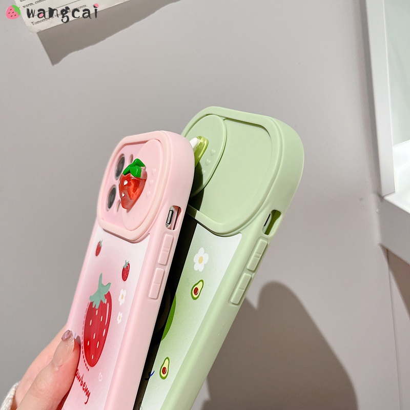 Ốp Điện Thoại Dẻo Họa Tiết Trái Cây/ Dâu Tây/ Bơ Đơn Giản Dễ Thương Chống Sốc Cho iPhone 13 12 11 Pro Max XS Max XR X