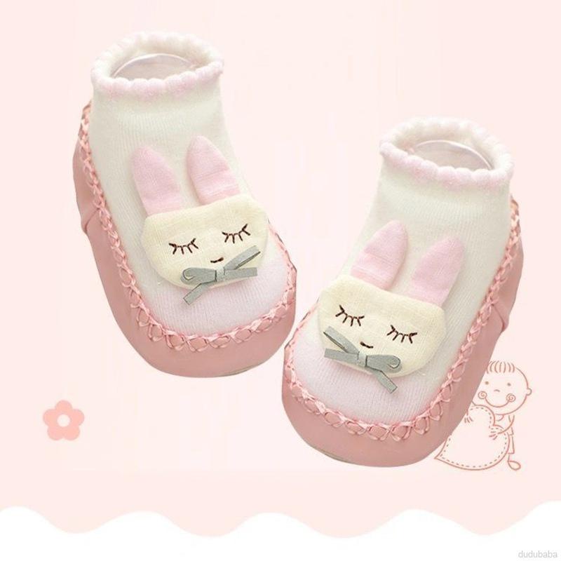 Giày cotton đế mềm chống trượt họa tiết hoạt hình dành cho bé tập đi