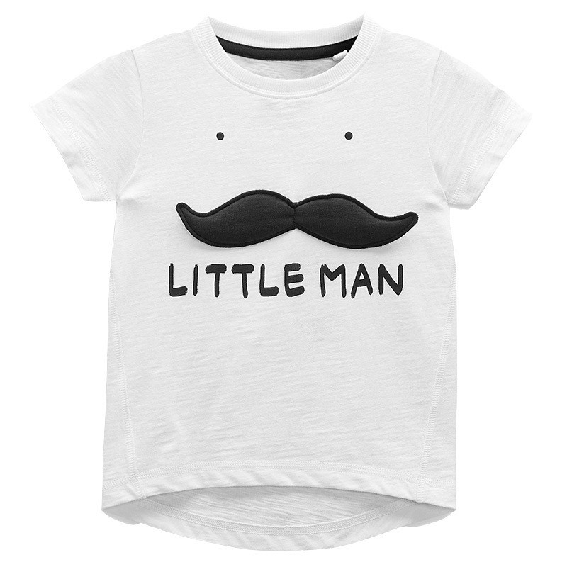 Mã 5099 áo thun trắng Little Man hình râu đắp nổi đáng yêu của Aosta Betty cho bé trai