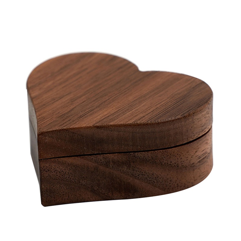 Hộp Đựng Nhẫn Bằng Gỗ Trơn Kèm Nắp Đậy Sắp Xếp Gọn Gàng