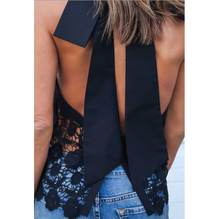 ☛☏❤Womens Summer Loose Casual Chiffon Lace Sleeveless Vest Blouse | BigBuy360 - bigbuy360.vn