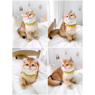 Vòng cổ hoa len handmade cho mèo, cún, thỏ,...