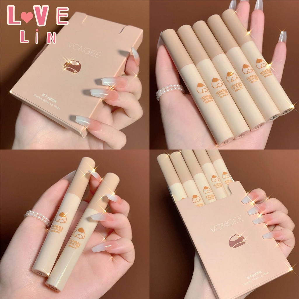 Bộ Son Kem Màu Lì Mịn Màng Như Nhung Không Dễ Phai Không Dính Cốc