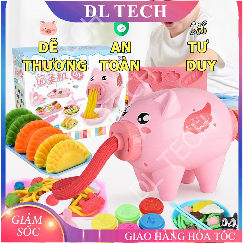 ❣♣BỘ NẤU ĂN BẰNG ĐẤT NẶN DNNA, ĐỒ CHƠI LÀM MÓN TỪ CHO BÉ DL TECH