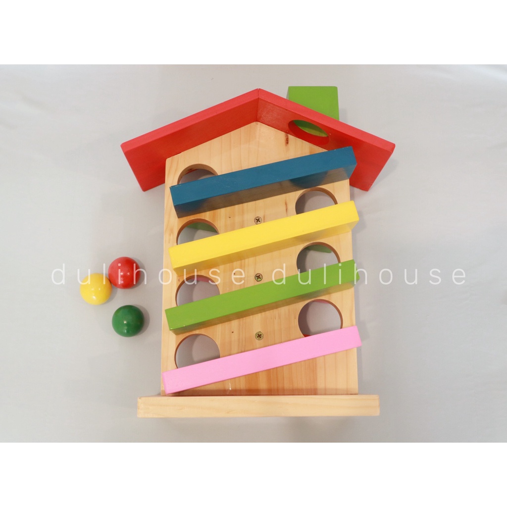 Đồ chơi Gỗ ngôi nhà thả bi - Tăng khả năng nhận biết màu sắc &amp; phản xạ linh hoạt - Kích thích tính tò mò ham học hỏi