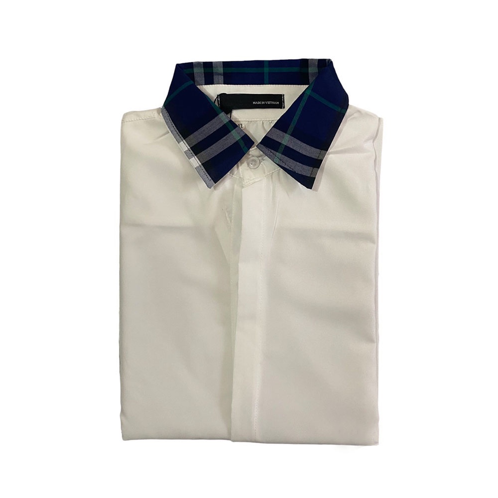 Áo Sơ Mi Nam Dài Tay Trắng Phối Kẻ Vải Lụa Cao Cấp Form Body Phong Cách Hàn Quốc 69