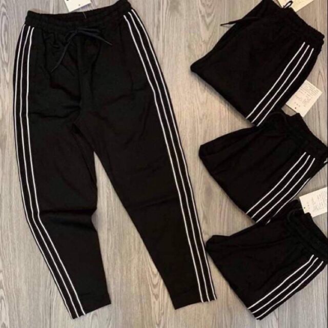 Quần baggy nữ 3 sọc siêu cá tính năng động chất liệu umi loại 1 mặc thoải mái không lo bai xù.