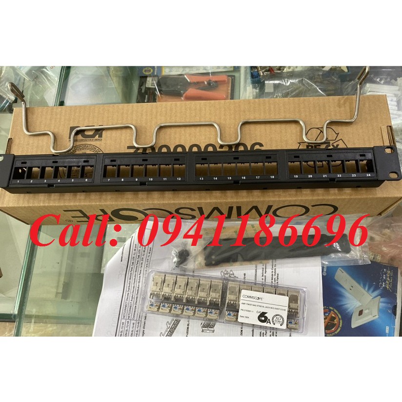 Patch panel CommScope 24 port Cat6 mã 760237040 | 9-1375055-2