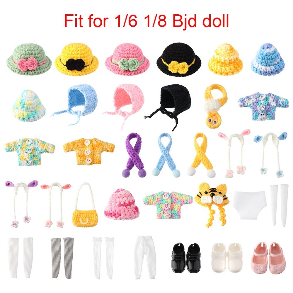 RAINBOW Kids Casual Doll Clothes Handmade Doll Hats Mini Knitted Sweater 1/61/8 BJD Dolls Doll Tops DIY Gift Toys Multicolored Doll Socks Accessories