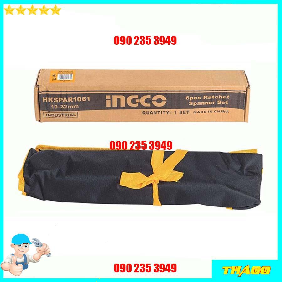 Bộ 6 cờ lê miệng vòng 2 chiều kích thước 19-32mm Total Ingco chất liệu Cr-v bền bỉ chắc chắn 1234