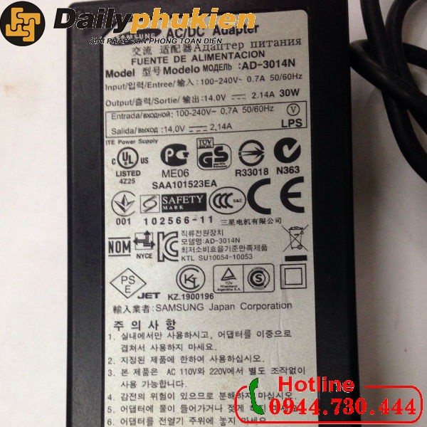 Adapter nguồn màn hình Samsung LS24B350FL 14v 2.14a