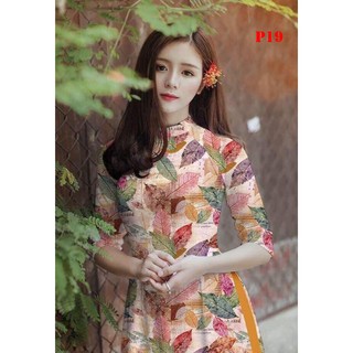 Áo dài họa tiết lá thu _ P19