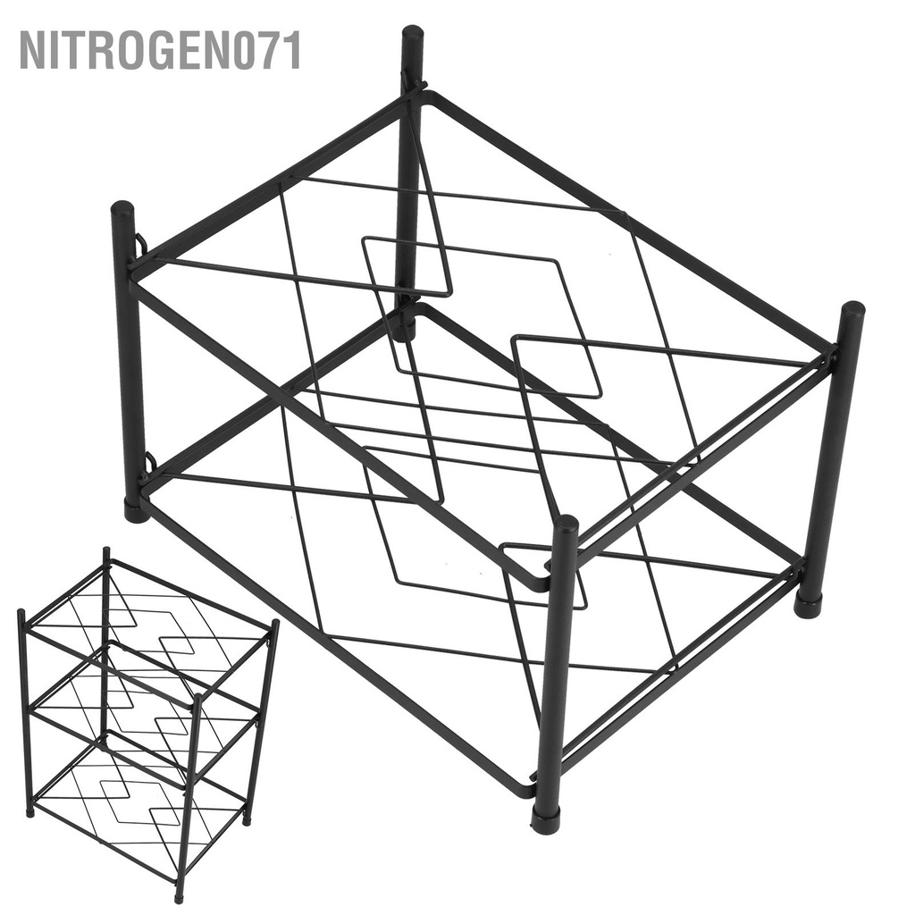 Kệ Để Đồ Đa Năng Inox Sơn đen tĩnh điện nhiều lớp an toàn, Giá để nồi nhà bếp đỡ chảo đứng miễn phí Nitrogen071