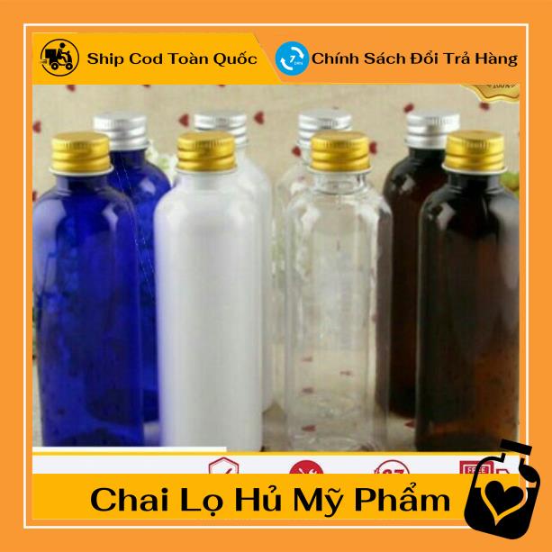 Chai Chiết Mĩ Phẩm ❤ Chai nhựa pet nắp vặn nhôm 100ml/50ml/30ml/20ml đựng mỹ phẩm, dược phẩm , phụ kiện du lịch