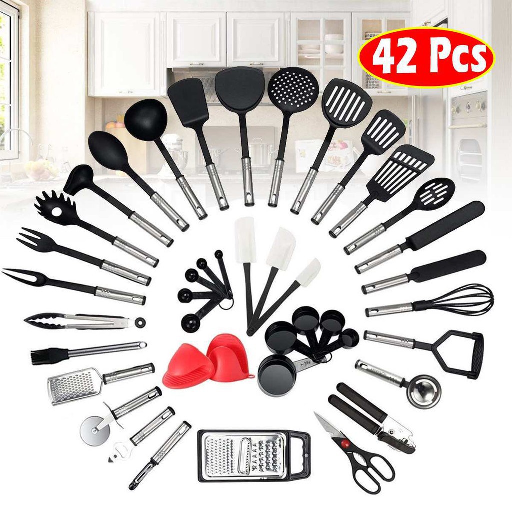 Bộ dụng cụ nhà bếp, nấu ăn làm bánh 42 món bằng chịu nhiệt cao