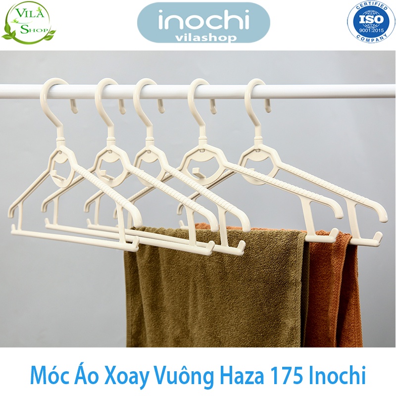 [ Set 5 ] Móc Treo Quần Áo Xoay Vuông Hara 175, Mắc Treo Quần Áo Nhựa Cao Cấp INOCHI Tiêu Chẩn Nhật