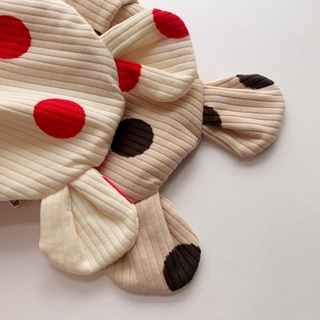 Mũ Beanie Chấm Bi Dễ Thương Cho Bé