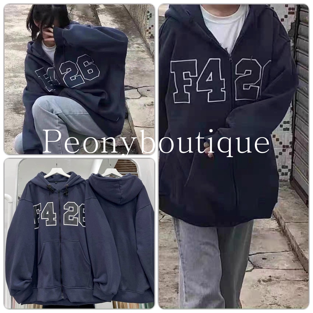 Áo Khoác Nỉ F426 PEONYB Unisex [FREESHIP]  Hoodie zip form rộng tay bồng, sweater in hình đẹp cá tính nam nữ Ulzzang