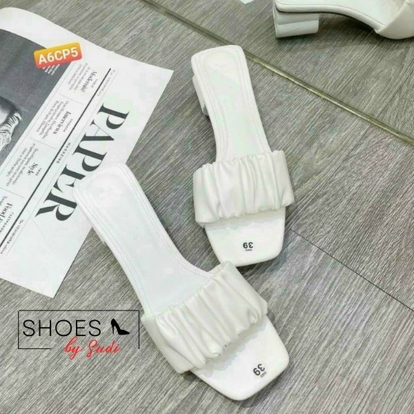 Guốc cao 3 phân quai vải nhúm 3 màu đơn giản dễ phối đồ thời trang SUDI - SD027_BAA