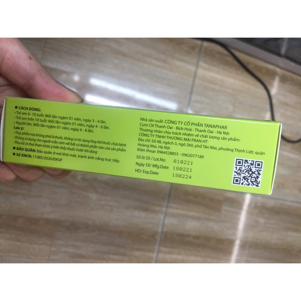 Viên ngậm Lysonin top Hỗ trợ giảm sưng, Viêm Họng, Viêm phế quản