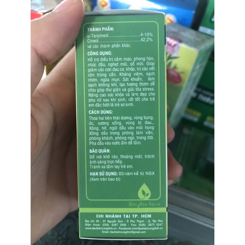 Dầu Tràm cung Đình dùng cho trẻ em trẻ sơ sinh và người lớn, phòng cảm mạo, phong hàn, nhức đầu ngạt mũi, giảm đau cơ k