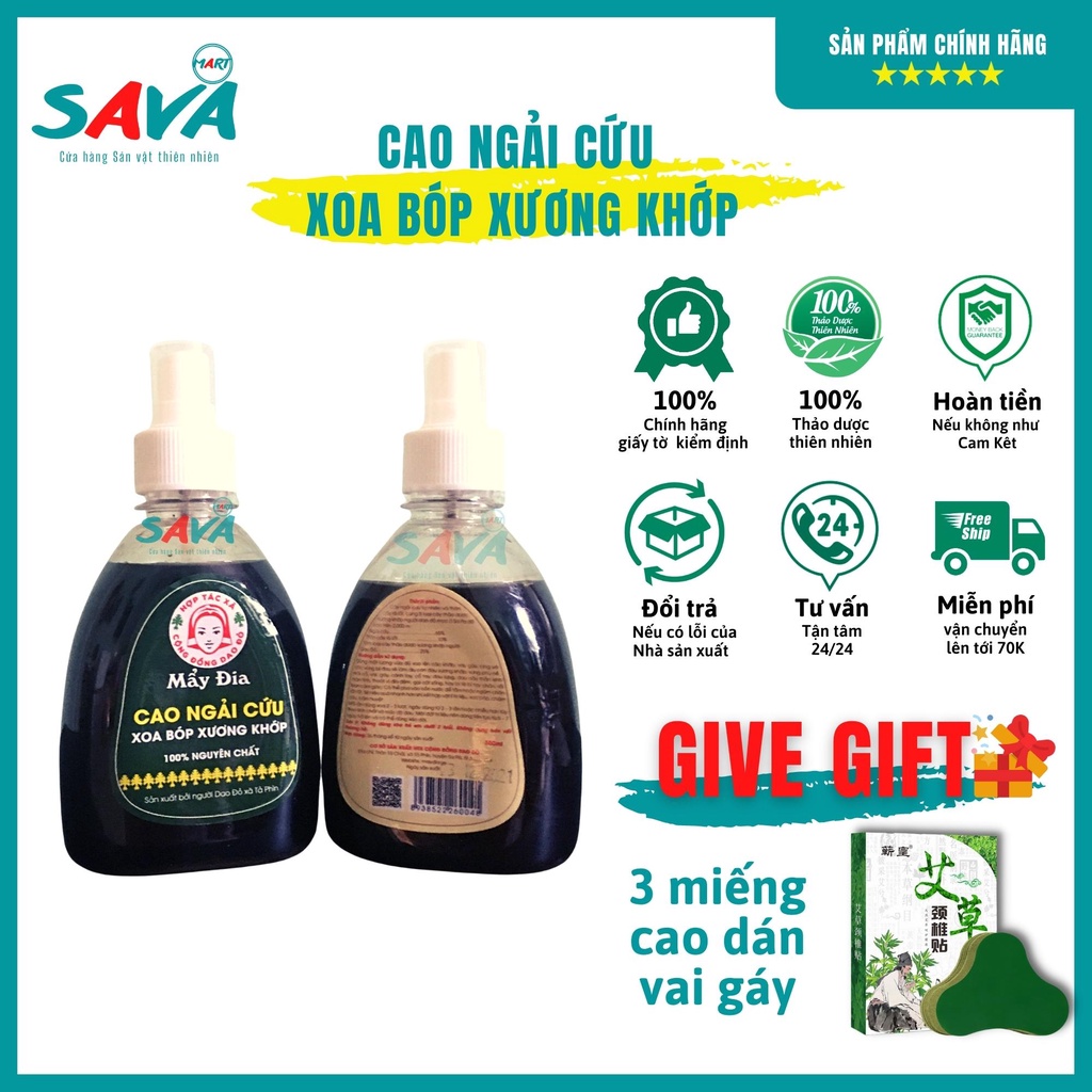 Cao ngải cứu xoa bóp xương khớp người Dao Đỏ Sapa hỗ trợ giảm các đau nhức xương khớp 1 chai 300ml