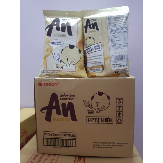 Thùng 10 bịch Bánh gạo nướng vị tảo biển/ ngọt đương nhiên Orion An