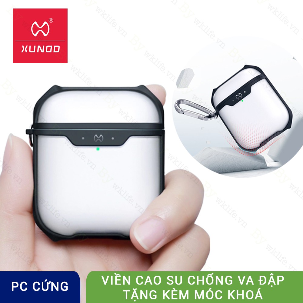 Vỏ Case Airpods 1/2 XUNDD Viền Cao Su Tặng Kèm Móc Khoá Cao Cấp