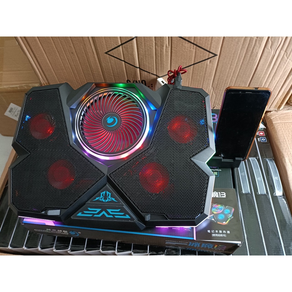 Đế Tản Nhiệt Laptop 5 Quạt Cao Cấp Có Led SIêu Mạnh Siêu Mát
