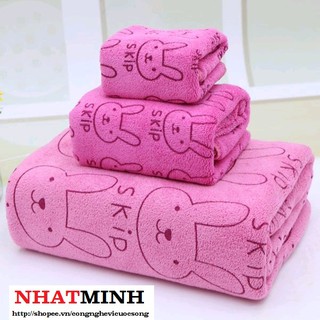 Bộ 3 khăn mặt - Khăn lau - Khăn tắm