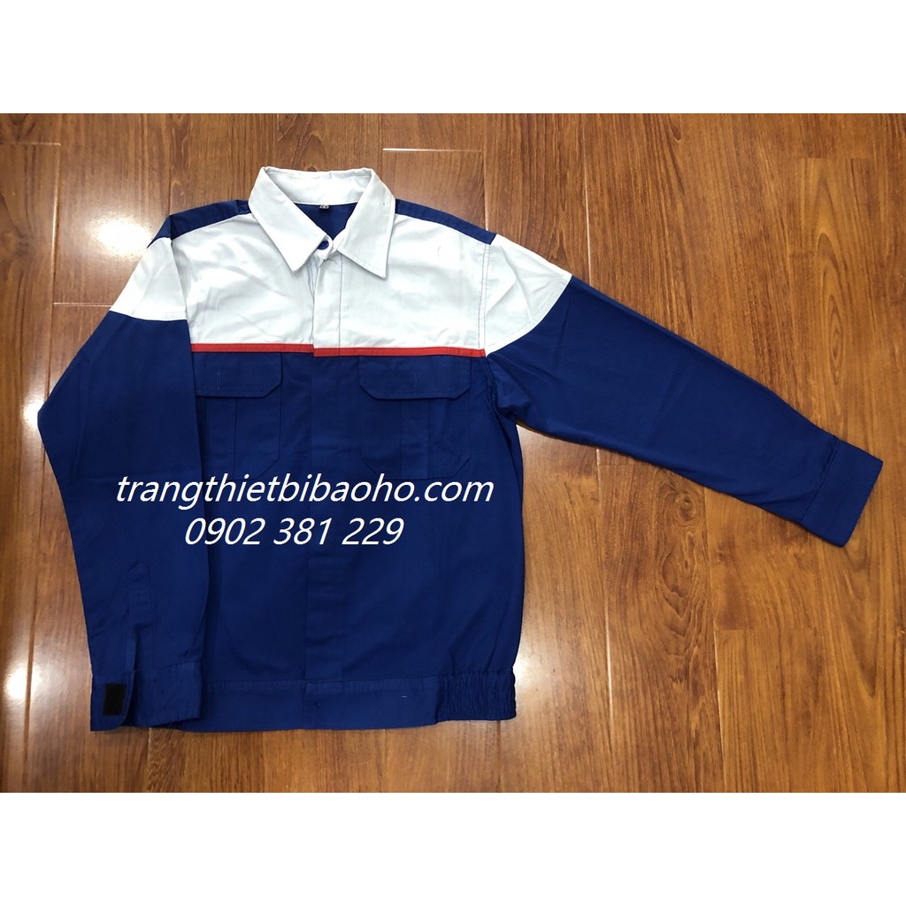 Bộ quần áo bảo hộ Foil kaki liên doanh thấm hút mồ hồi DN04 - hình thật