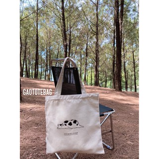 Túi Tote Canvas  Bò sữa ( có dây kéo + ngăn trong)(ảnh Gạo chụp)