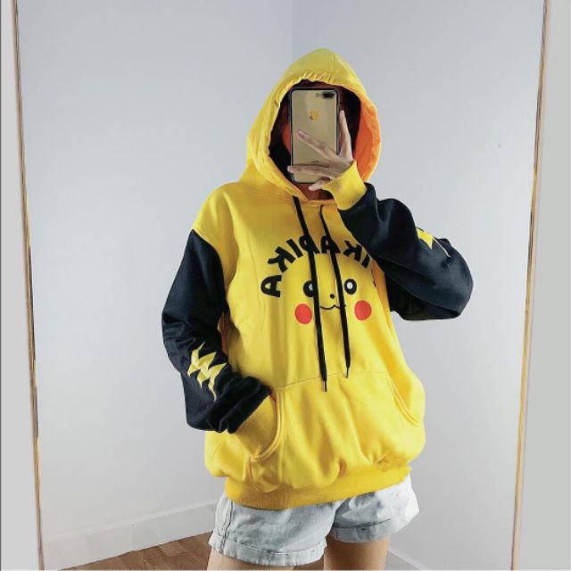 𝗡𝗘𝗪 𝗔𝗥𝗥𝗜𝗩𝗔𝗟 hooide áo khoác nỉ UINSEX PIKAPIKA ️ (video+ảnh thật) A07