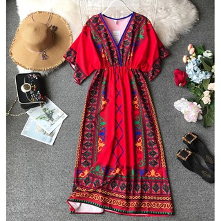 Đầm Thổ Cẩm Phong Cách Boho