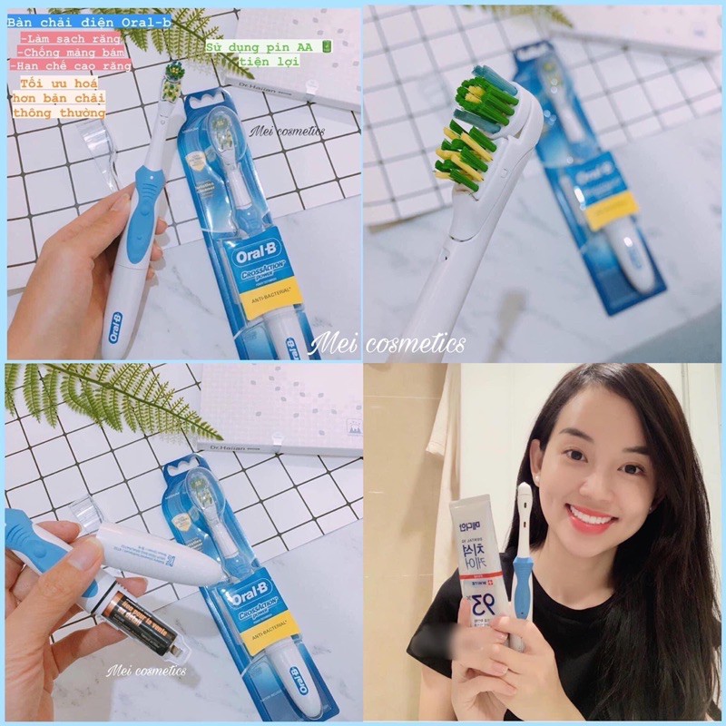 Bàn Chải Điện Oral B Cross Action Chải Sạch Răng Trắng Bóng Chống Mảng Bám Hạn Chế Cao Răng