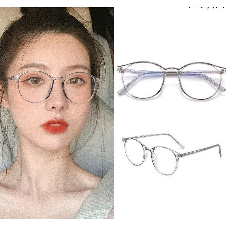 Kính mắt nhựa tròn nam nữ 1996eyewear dáng bầu lõi kim loại ,kính chống ánh sáng xanh