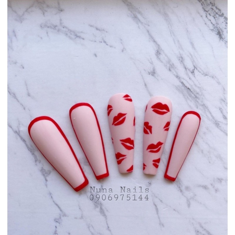 NAILBOX full option  Móng up Thiết kế kẹo môi hông  cute inbox chọn size và  shape đầy đủ phụ kiện CÓ NOW SHIP