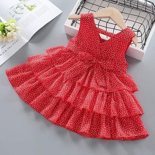 Váy bé gái châm bi 3 tầng bánh bèo cho bé từ 1-5 tuổi