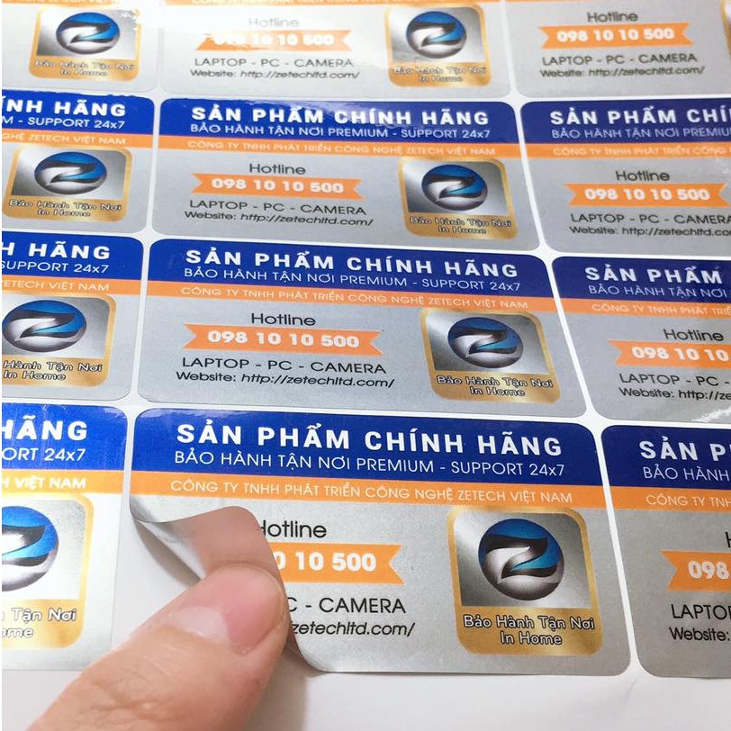 Tem Decal Bạc - Decal Thiếc Dán Máy Tính - Linh Kiện