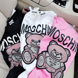 Áo thun mịn thêu hình Gấu moschino 🥰