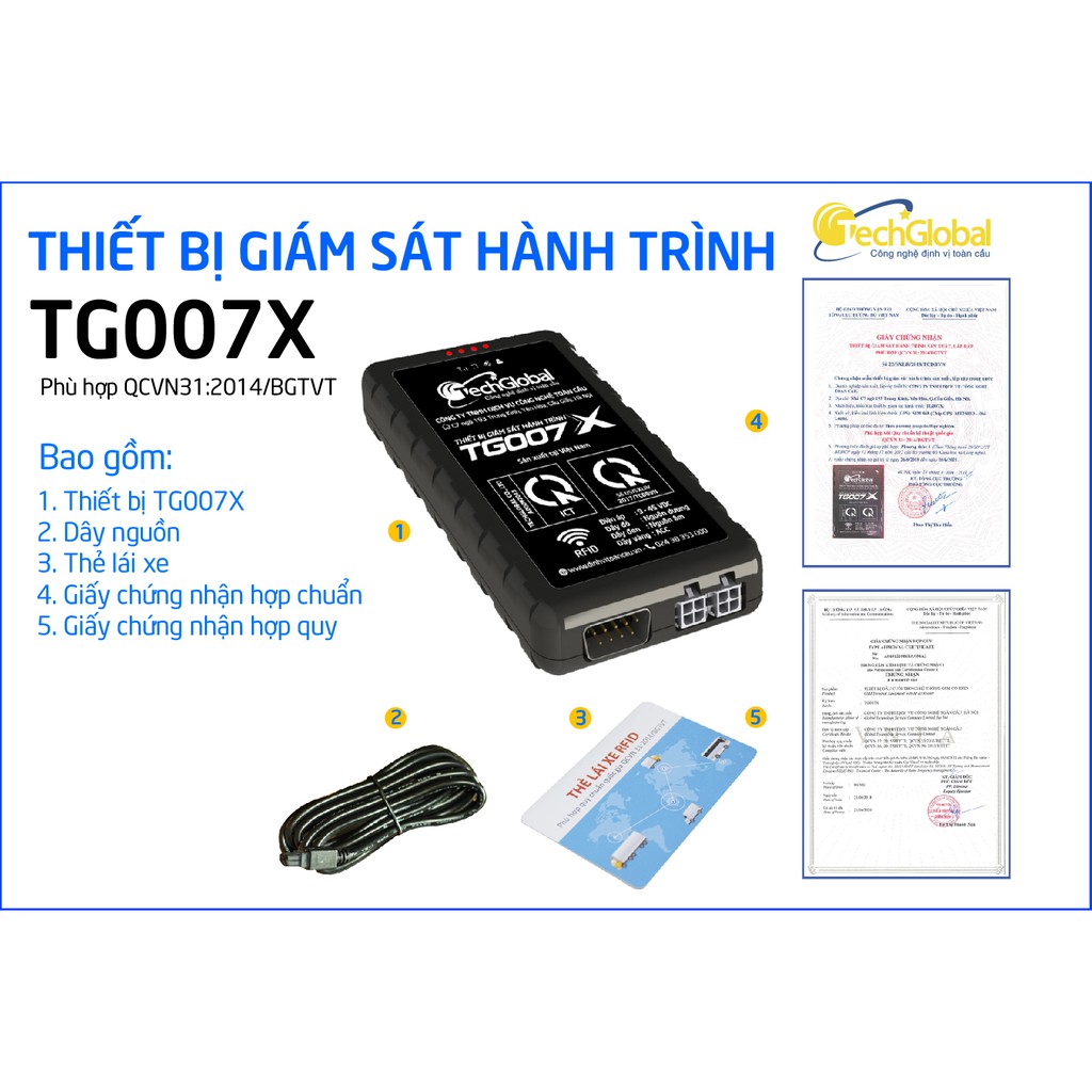 Thiết bị định vị ô tô TG007X hợp chuẩn Bộ GTVT - Đăng Kiểm xe  - Bảo Hành 5 Năm