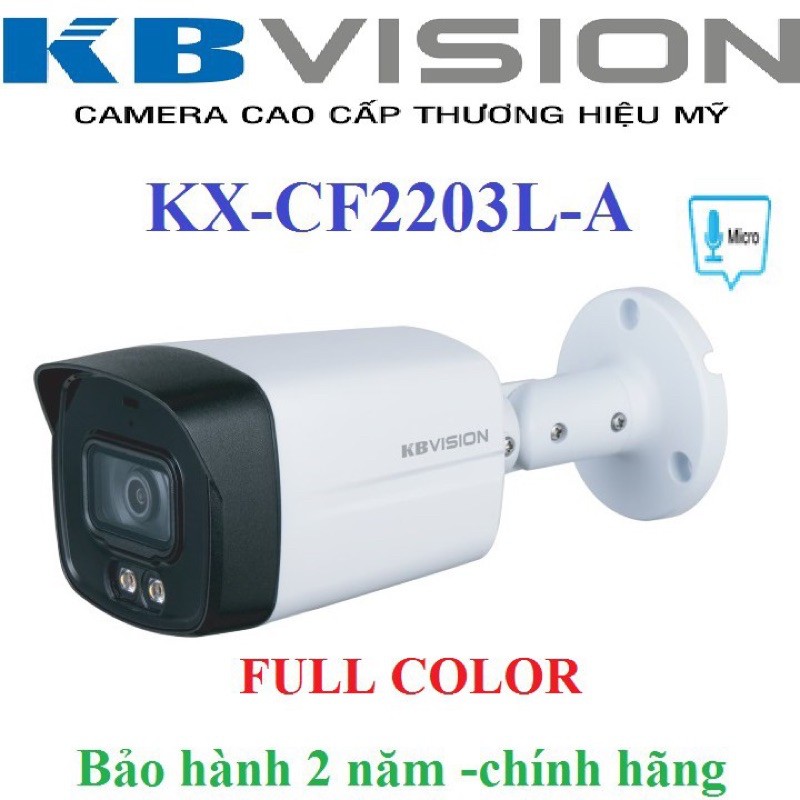 Camera  KBVISION KX-CF2203L-A 2.0 megapixel tích hợp micro. có màu ban đêm