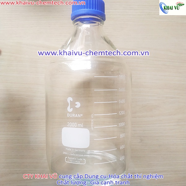 Chai trung tính thủy tinh chịu nhiệt hấp tiệt trùng 121 độ C SIÊU BỰ 2 LÍT