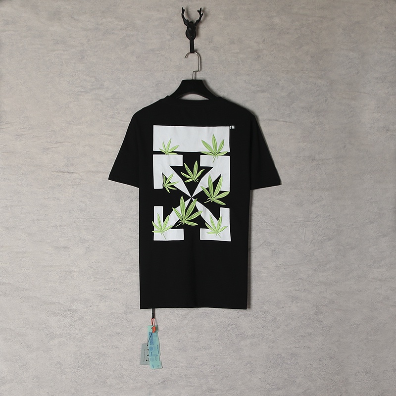 Bán Chạy Nhất O &amp; F Áo Thun Cotton Tay Ngắn In Cỏ Ba Lá Thêu Mũi Tên Kích Thước Lớn Unisex